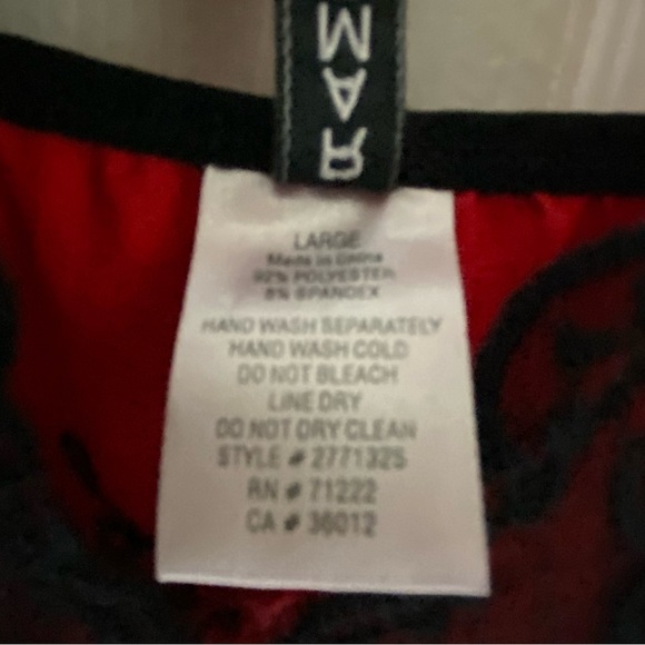 ♦️RAMPAGE Babydoll with underwear Red/Black  Size large Like New♦️ - Picture 5 of 9
